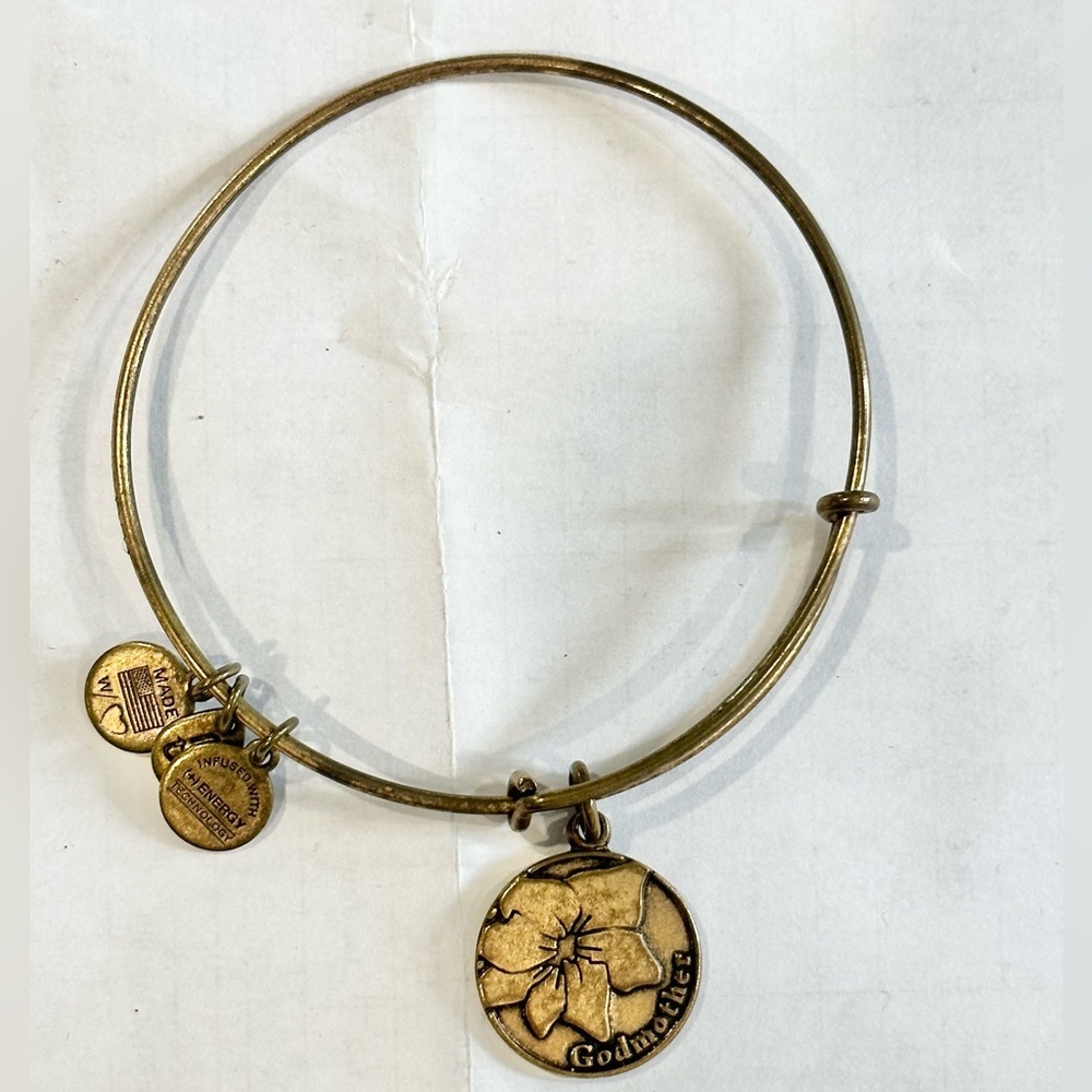 Alex and Ani because I love you godmother charm bangle gold bracelet